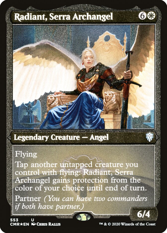 Radiant, Serra Archangel (Etched) [Commander Legends] | Black Swamp Games