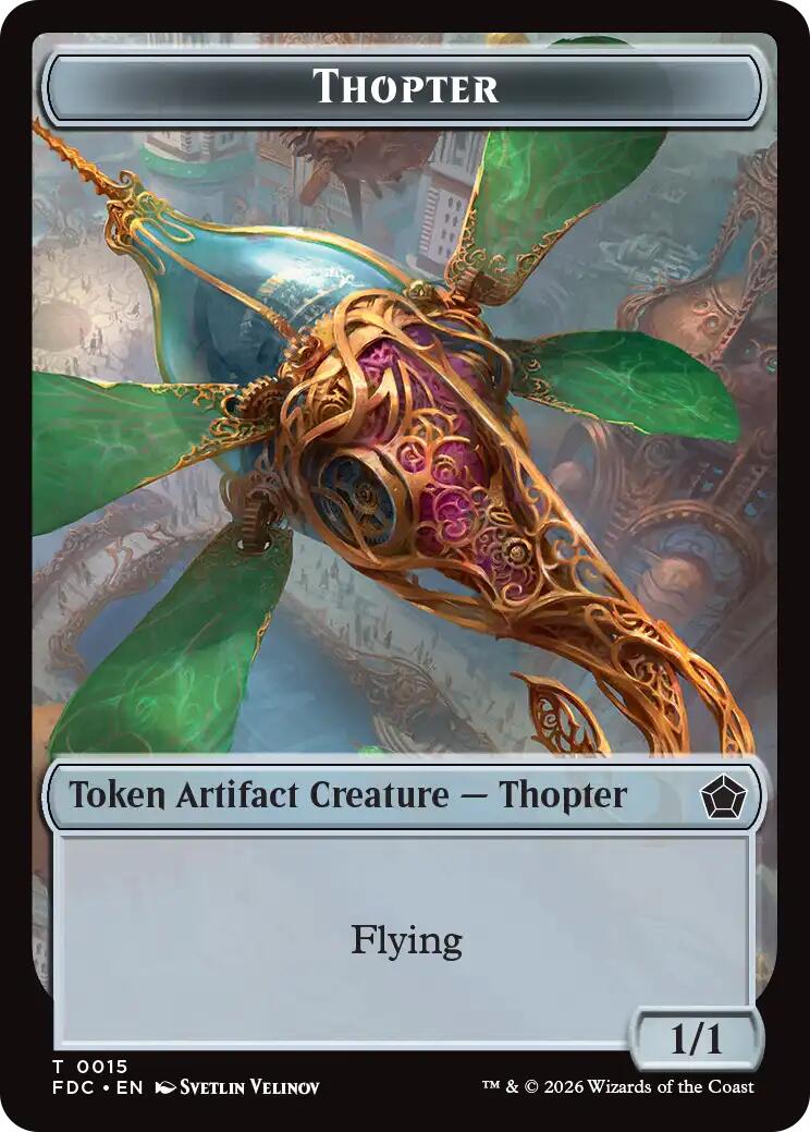 Thopter // Phyrexian Germ Double-Sided Token [Foundations Commander Tokens] | Black Swamp Games