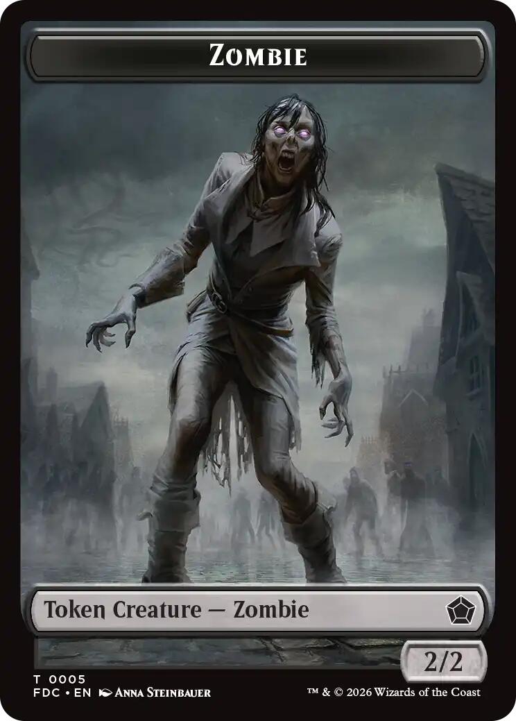 Zombie // The Monarch Double-Sided Token [Foundations Commander Tokens] | Black Swamp Games