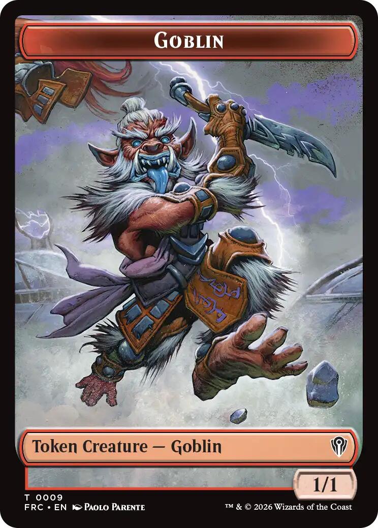 Goblin // Spirit Double-Sided Token [Reality Fracture Commander Tokens] | Black Swamp Games