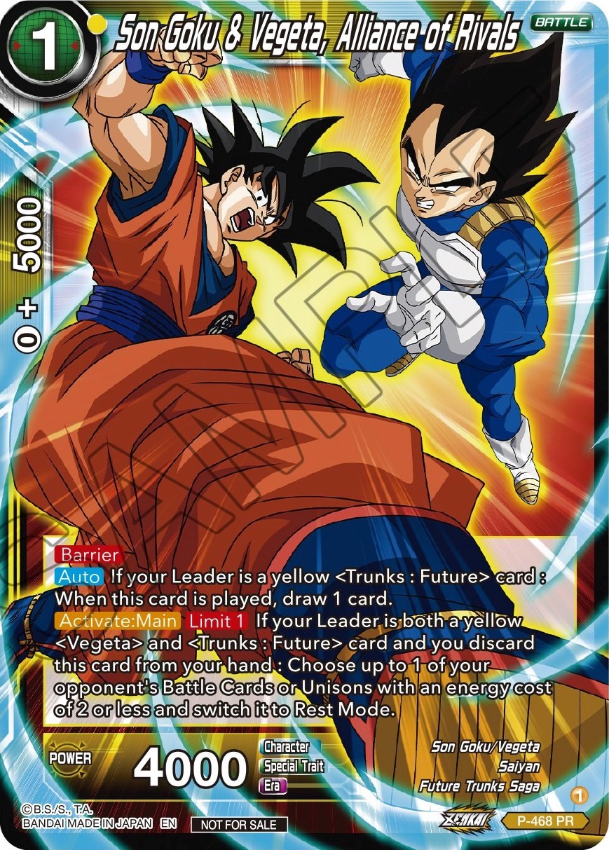 Son Goku & Vegeta, Alliance of Rivals (Z03 Dash Pack) (P-468) [Promotion Cards] | Black Swamp Games