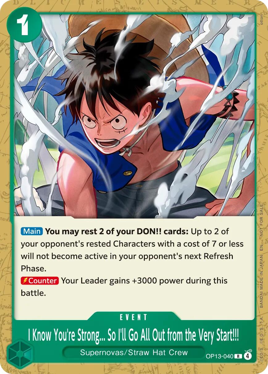 I Know You're Strong... So I'll Go All Out from the Very Start!!! (Tournament Pack 2026 Vol. 4) [One Piece Promotion Cards] | Black Swamp Games