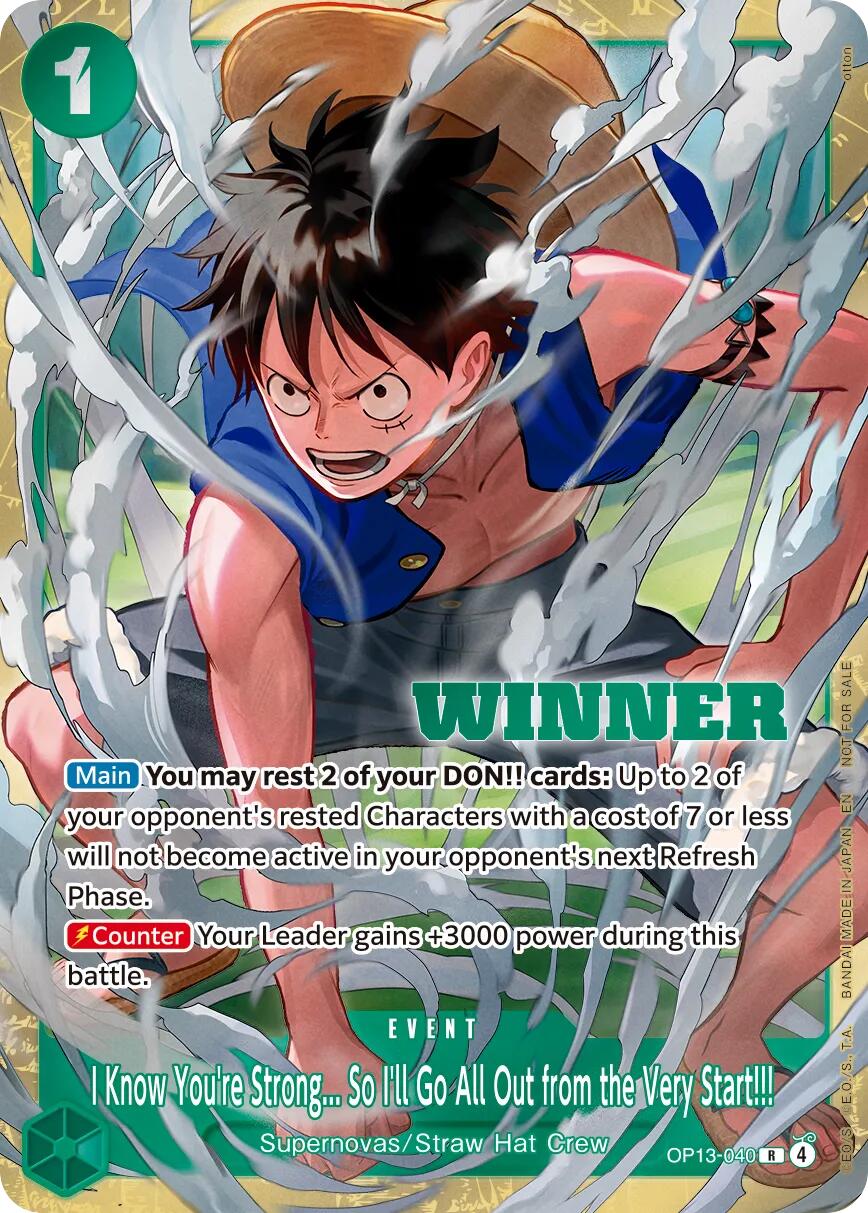 I Know You're Strong... So I'll Go All Out from the Very Start!!! (Winner Pack 2026 Vol. 4) [One Piece Promotion Cards] | Black Swamp Games