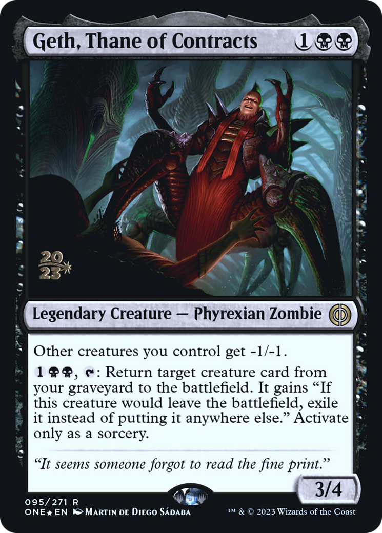 Geth, Thane of Contracts [Phyrexia: All Will Be One Prerelease Promos] | Black Swamp Games