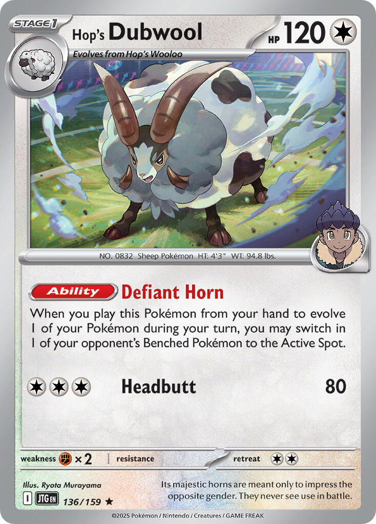 Hop's Dubwool (136/159) (Deck Exclusive) [Scarlet & Violet: Journey Together] | Black Swamp Games