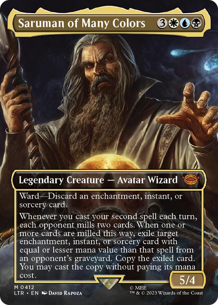 Saruman of Many Colors (Borderless Alternate Art) [The Lord of the Rings: Tales of Middle-Earth] | Black Swamp Games