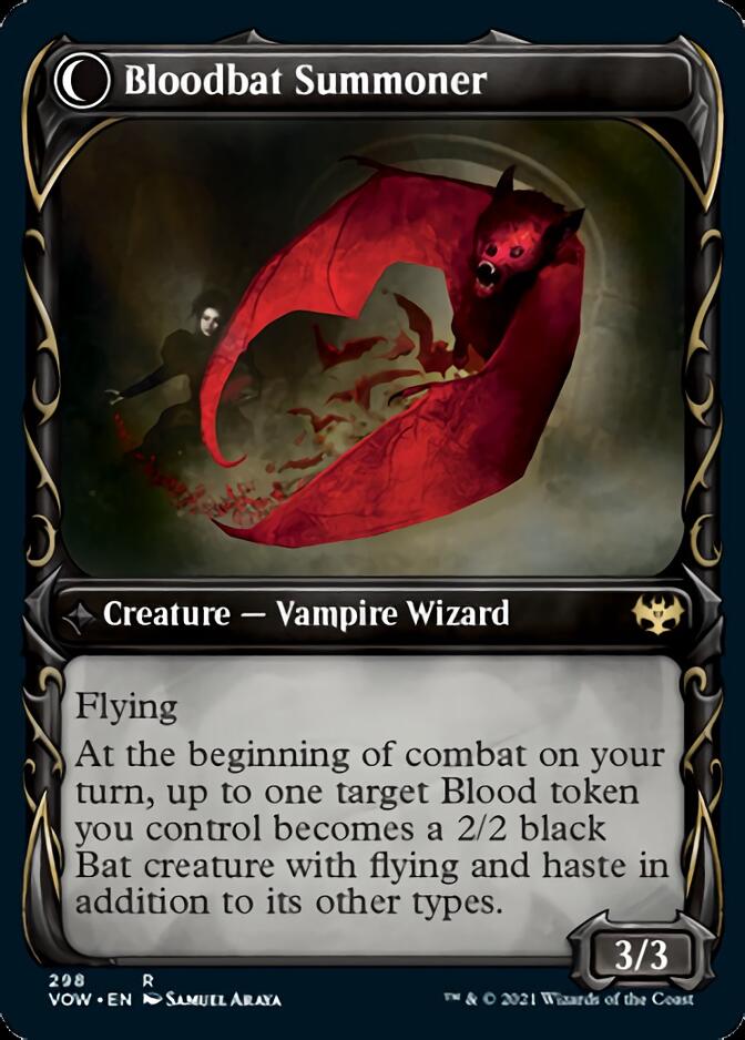 Voldaren Bloodcaster // Bloodbat Summoner (Showcase Fang Frame) [Innistrad: Crimson Vow] | Black Swamp Games