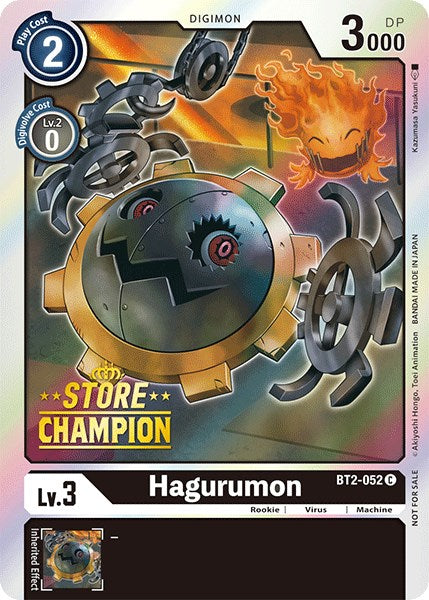 Hagurumon [BT2-052] (Store Champion) [Release Special Booster Promos] | Black Swamp Games