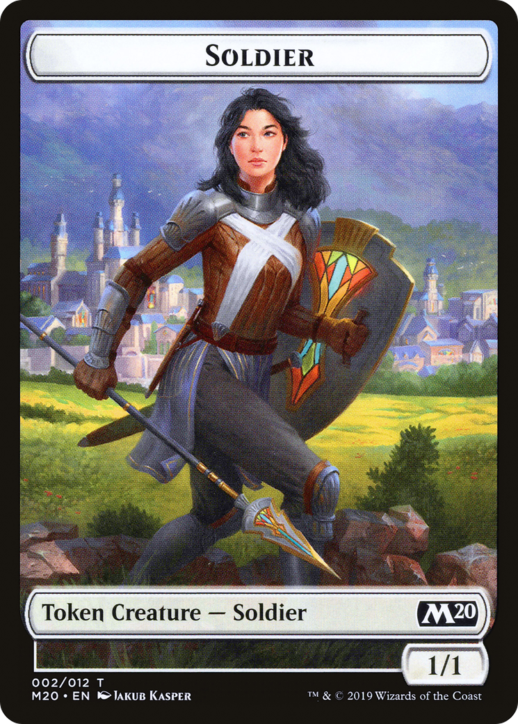 Soldier // Dinosaur Double-Sided Token [Game Night 2019 Tokens] | Black Swamp Games