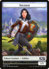 Soldier // Dinosaur Double-Sided Token [Game Night 2019 Tokens] | Black Swamp Games