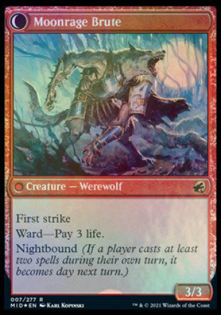 Brutal Cathar // Moonrage Brute [Innistrad: Midnight Hunt Prerelease Promos] | Black Swamp Games