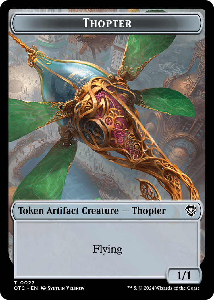 Thopter // Treasure Double-Sided Token [Outlaws of Thunder Junction Commander Tokens] | Black Swamp Games