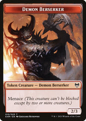 Elf Warrior // Demon Berserker Double-Sided Token [Kaldheim Tokens] | Black Swamp Games