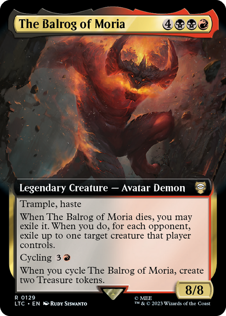 The Balrog of Moria (Extended Art) [The Lord of the Rings: Tales of Middle-Earth Commander] | Black Swamp Games