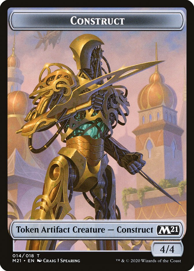 Beast // Construct Double-Sided Token [Core Set 2021 Tokens] | Black Swamp Games