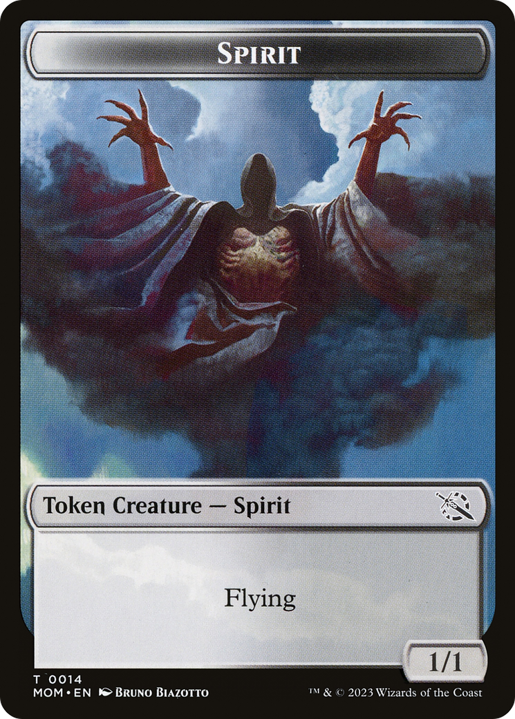 Monk // Spirit (14) Double-Sided Token [March of the Machine Tokens] | Black Swamp Games