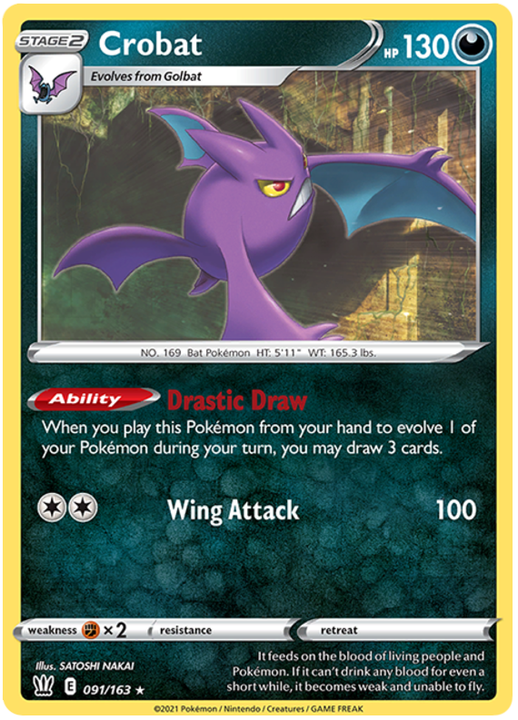 Crobat (091/163) (Theme Deck Exclusive) [Sword & Shield: Battle Styles] | Black Swamp Games