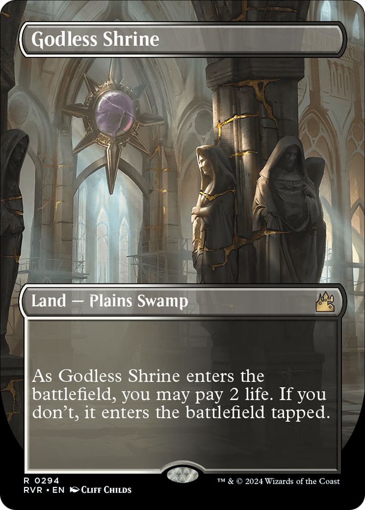 Godless Shrine (Borderless) [Ravnica Remastered] | Black Swamp Games