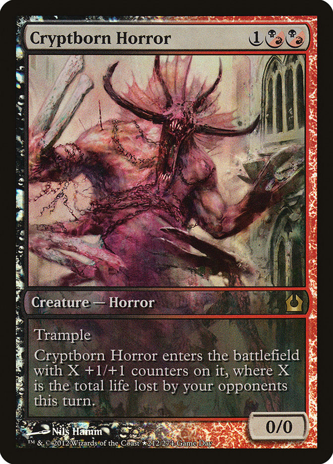 Cryptborn Horror (Game Day) (Extended Art) [Return to Ravnica Promos] | Black Swamp Games
