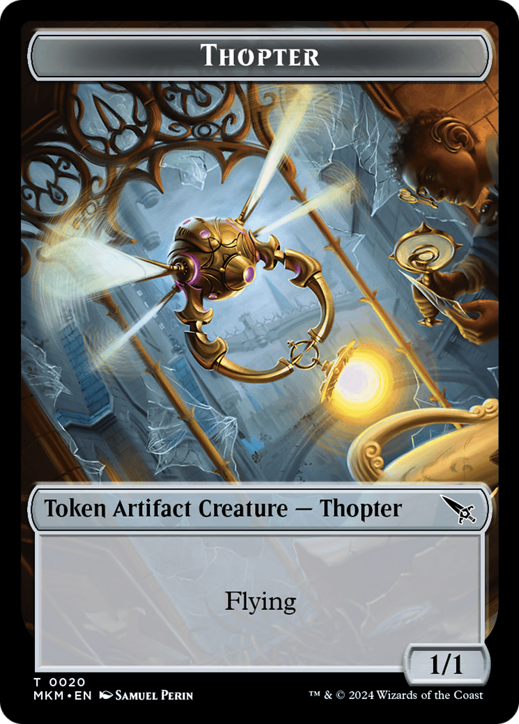 Thopter (0020) // Skeleton Double-Sided Token [Murders at Karlov Manor Tokens] | Black Swamp Games