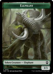 Zombie (Ripple Foil) // Elephant Double-Sided Token [Modern Horizons 3 Commander Tokens] | Black Swamp Games
