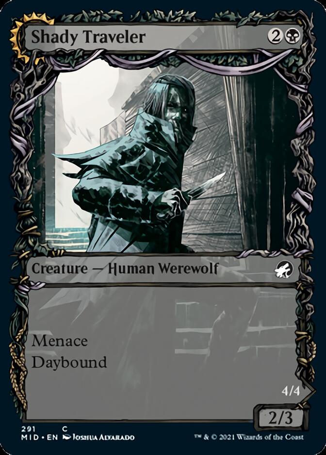 Shady Traveler // Stalking Predator (Showcase Equinox) [Innistrad: Midnight Hunt] | Black Swamp Games