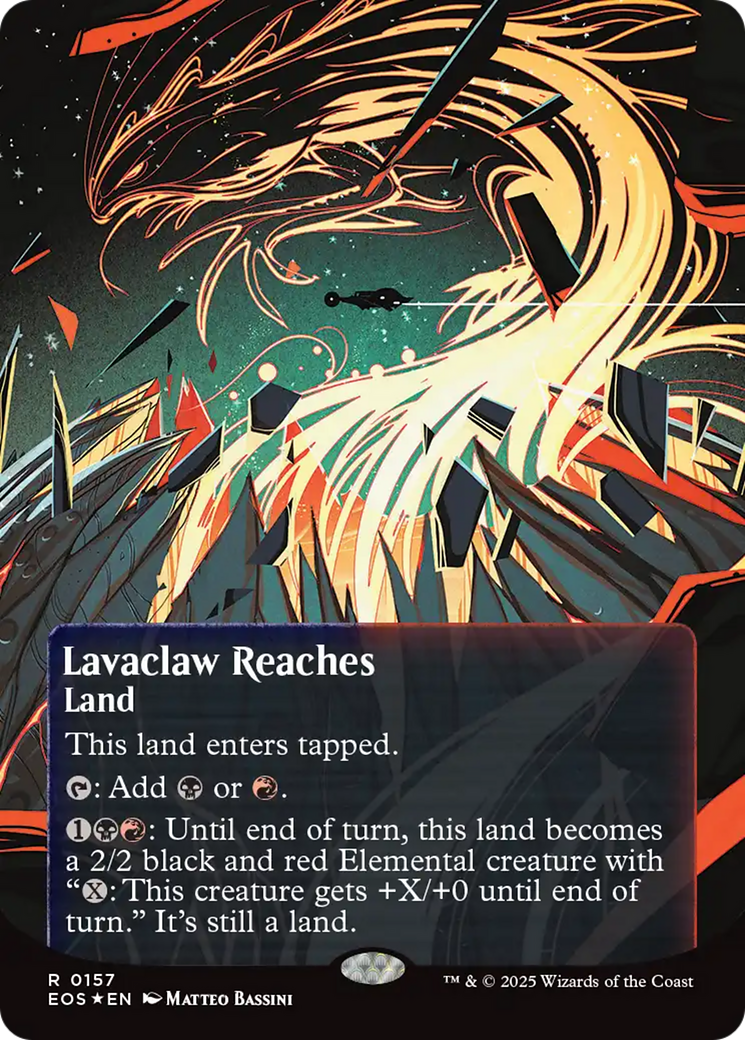 Lavaclaw Reaches (0157) (Borderless) (Galaxy Foil) [Edge of Eternities: Stellar Sights] | Black Swamp Games