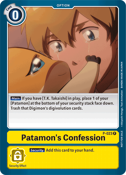 Patamon's Confession [P-023] [Promotional Cards] | Black Swamp Games