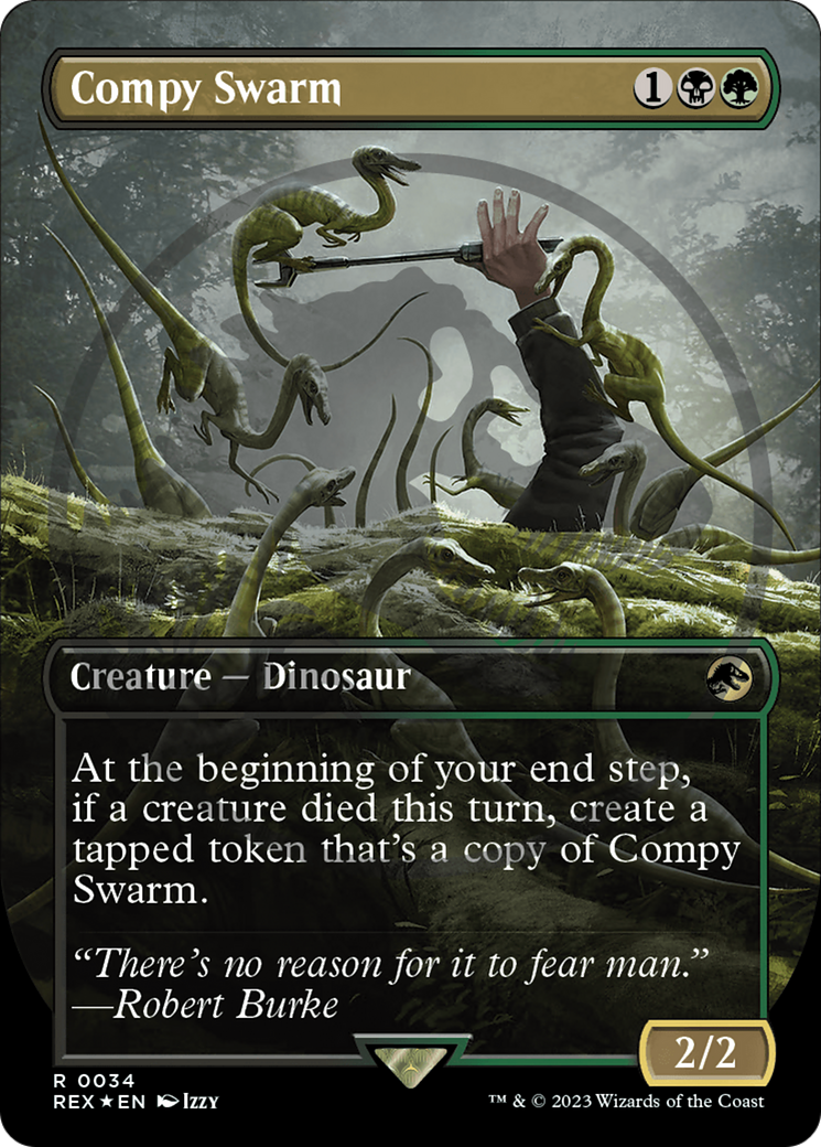 Compy Swarm (Emblem) (Borderless) [Jurassic World Collection Tokens] | Black Swamp Games