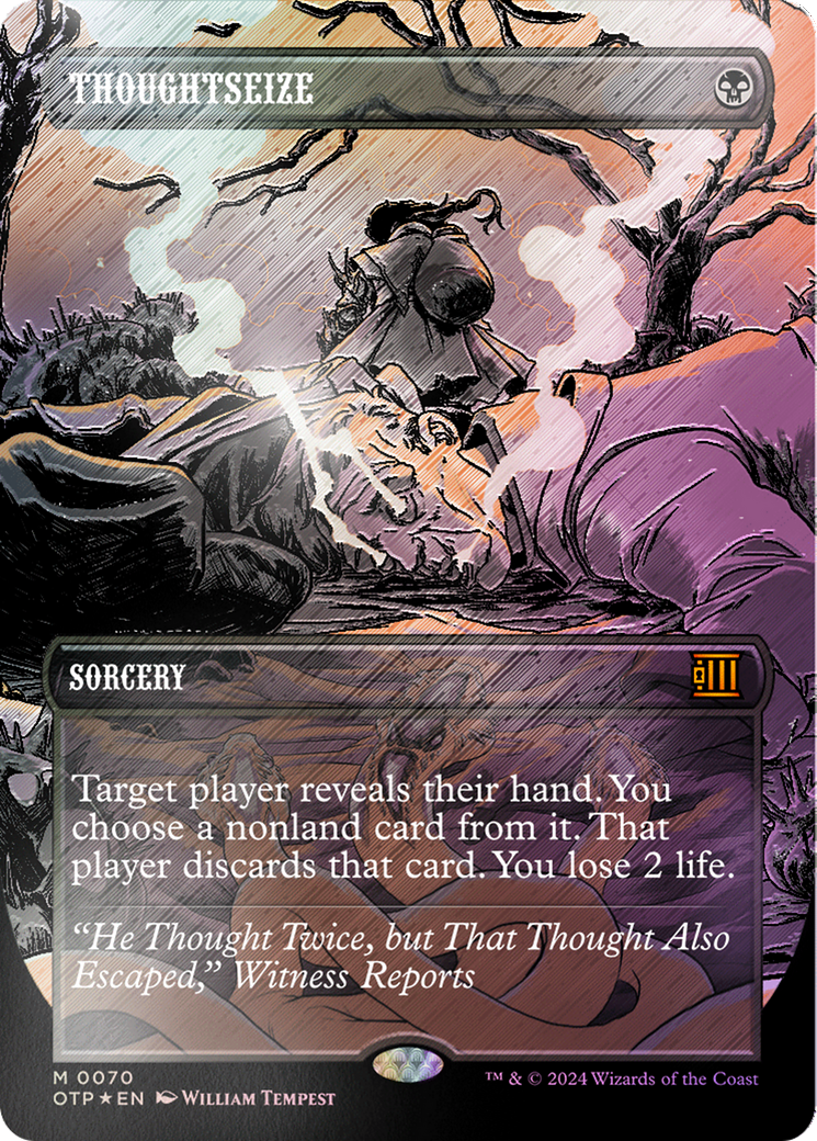 Thoughtseize (Textured Foil) [Outlaws of Thunder Junction: Breaking News] | Black Swamp Games