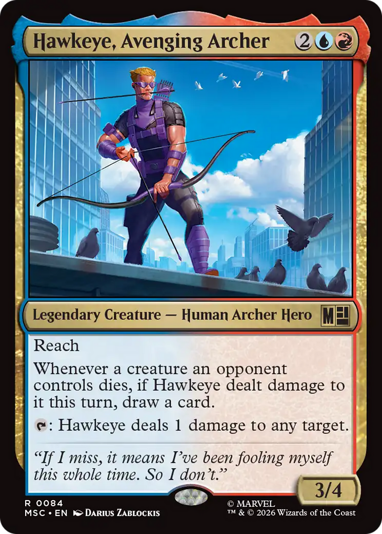 Hawkeye, Avenging Archer (Surge Foil) [Marvel Super Heroes Commander] | Black Swamp Games