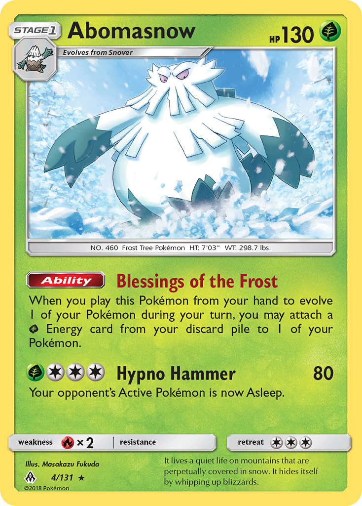 Abomasnow (4/131) [Sun & Moon: Forbidden Light] | Black Swamp Games