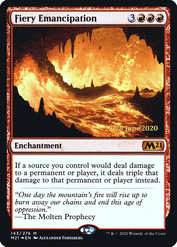 Fiery Emancipation [Core Set 2021 Prerelease Promos] | Black Swamp Games
