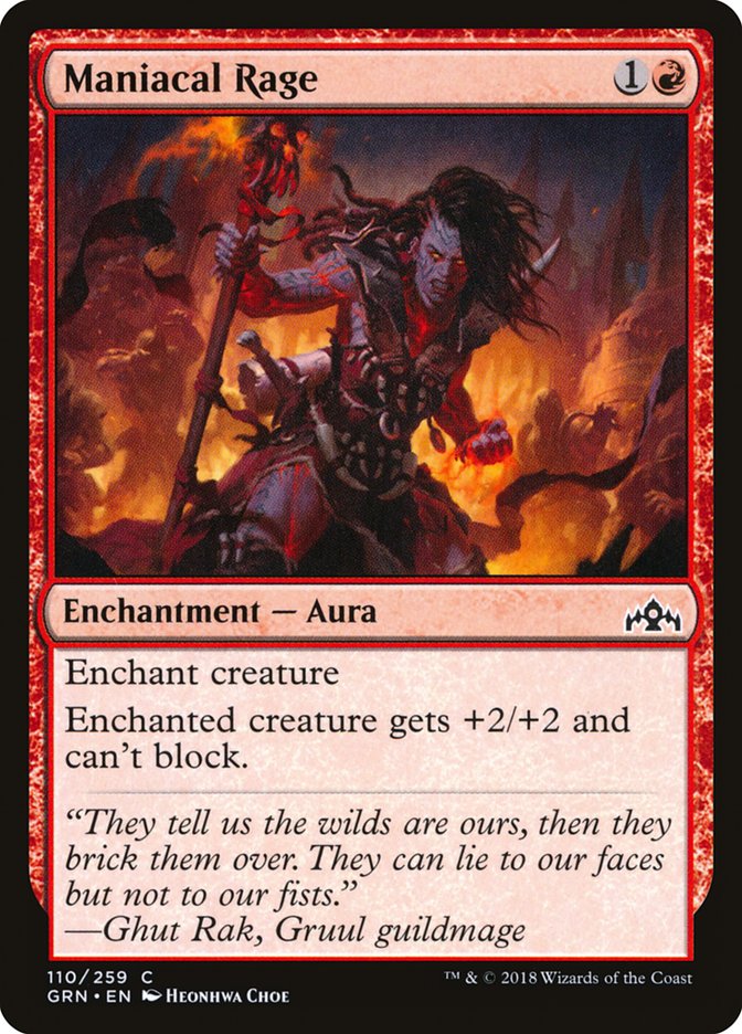 Maniacal Rage [Guilds of Ravnica] | Black Swamp Games