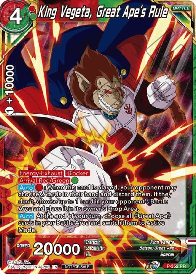 King Vegeta, Great Ape's Rule (P-352) [Tournament Promotion Cards] | Black Swamp Games