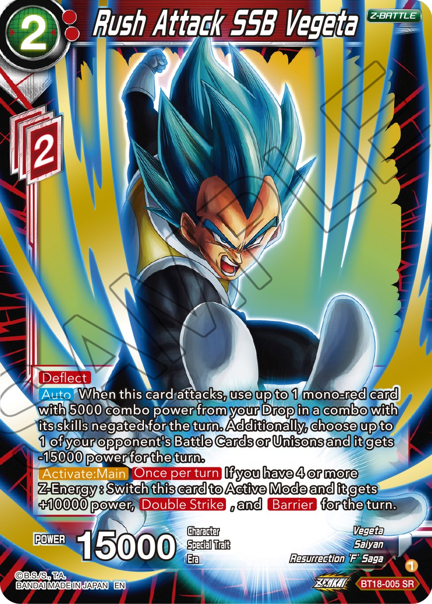 Rush Attack SSB Vegeta (BT18-005) [Dawn of the Z-Legends] | Black Swamp Games