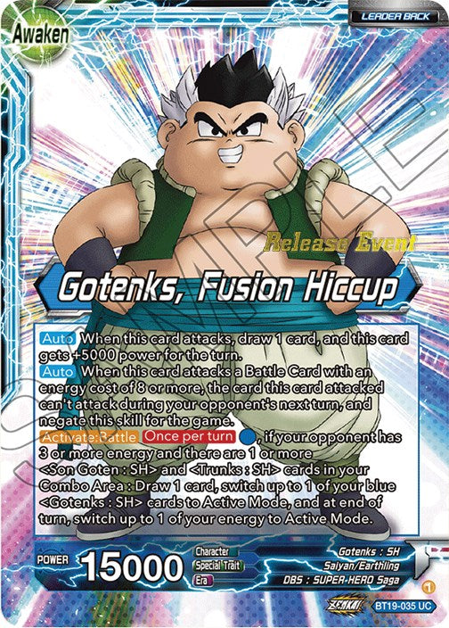 Son Goten & Trunks // Gotenks, Fusion Hiccup (Fighter's Ambition Holiday Pack) (BT19-035) [Tournament Promotion Cards] | Black Swamp Games