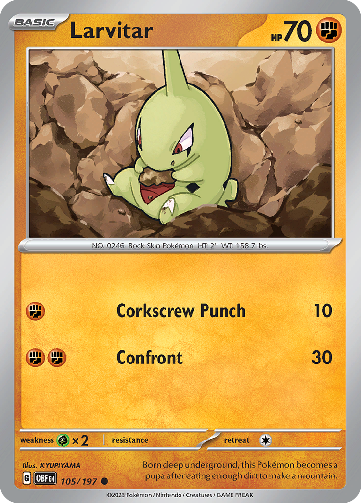 Larvitar (105/197) [Scarlet & Violet: Obsidian Flames] | Black Swamp Games