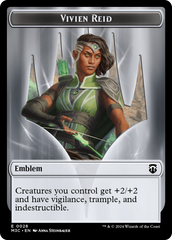 Forest Dryad // Vivien Reid Emblem Double-Sided Token [Modern Horizons 3 Commander Tokens] | Black Swamp Games