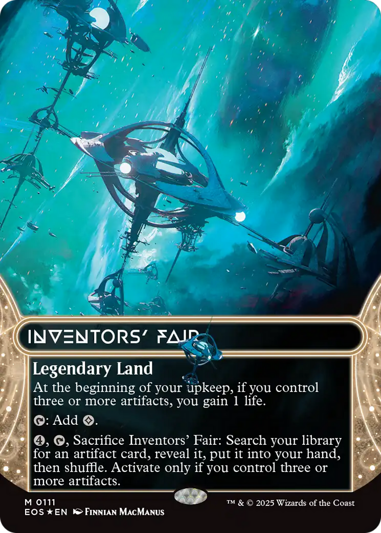 Inventors' Fair (0111) (Borderless) (Galaxy Foil) [Edge of Eternities: Stellar Sights] | Black Swamp Games