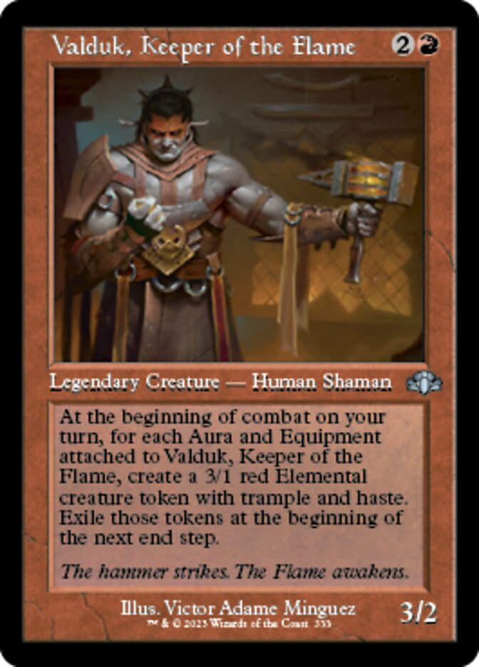 Valduk, Keeper of the Flame (Retro) [Dominaria Remastered] | Black Swamp Games