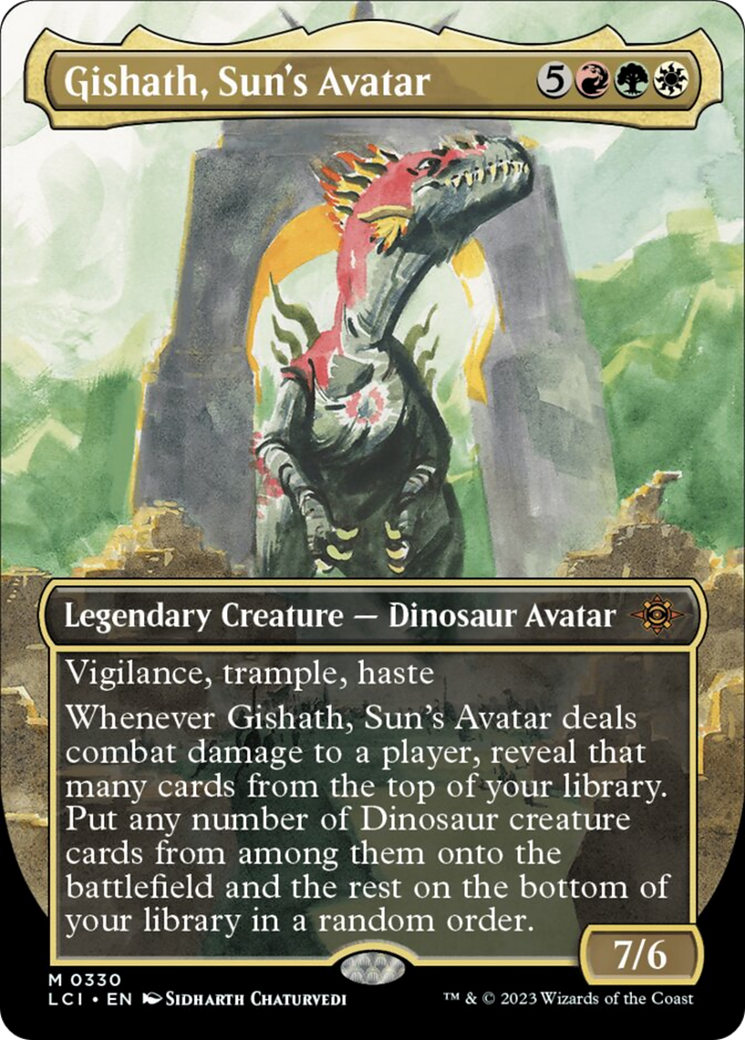 Gishath, Sun's Avatar (Borderless) [The Lost Caverns of Ixalan] | Black Swamp Games