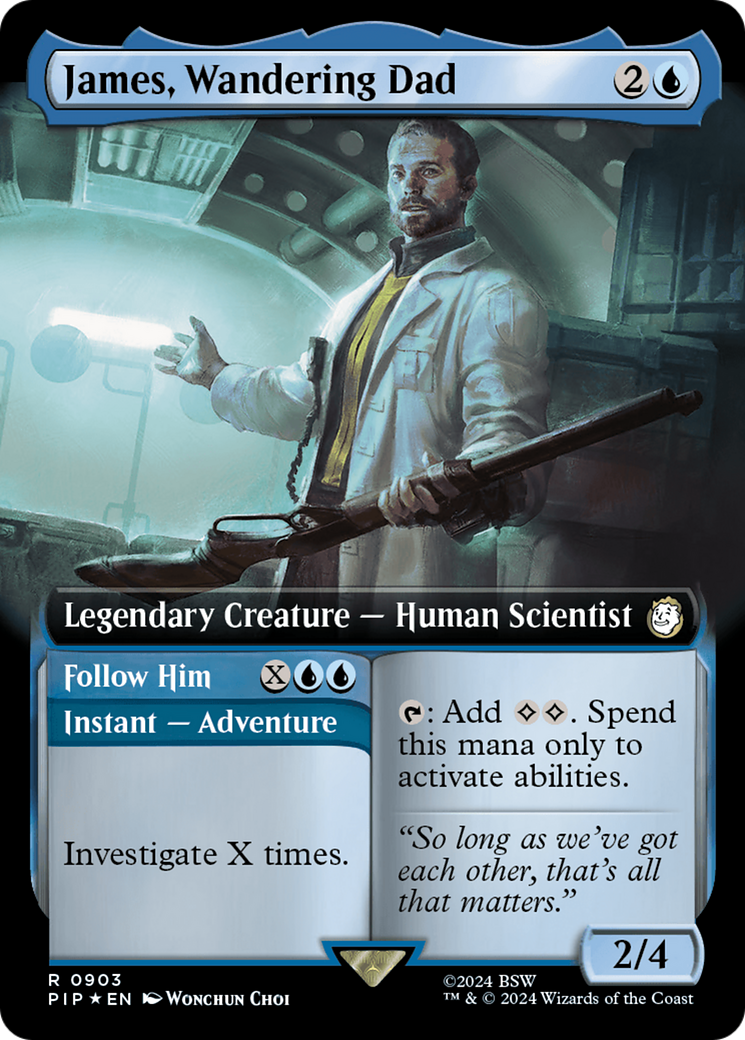 James, Wandering Dad // Follow Him (Extended Art) (Surge Foil) [Fallout] | Black Swamp Games