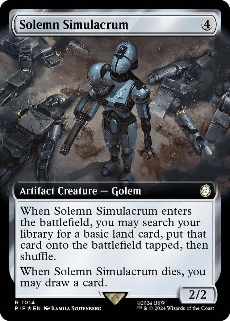 Solemn Simulacrum (Extended Art) (Surge Foil) [Fallout] | Black Swamp Games