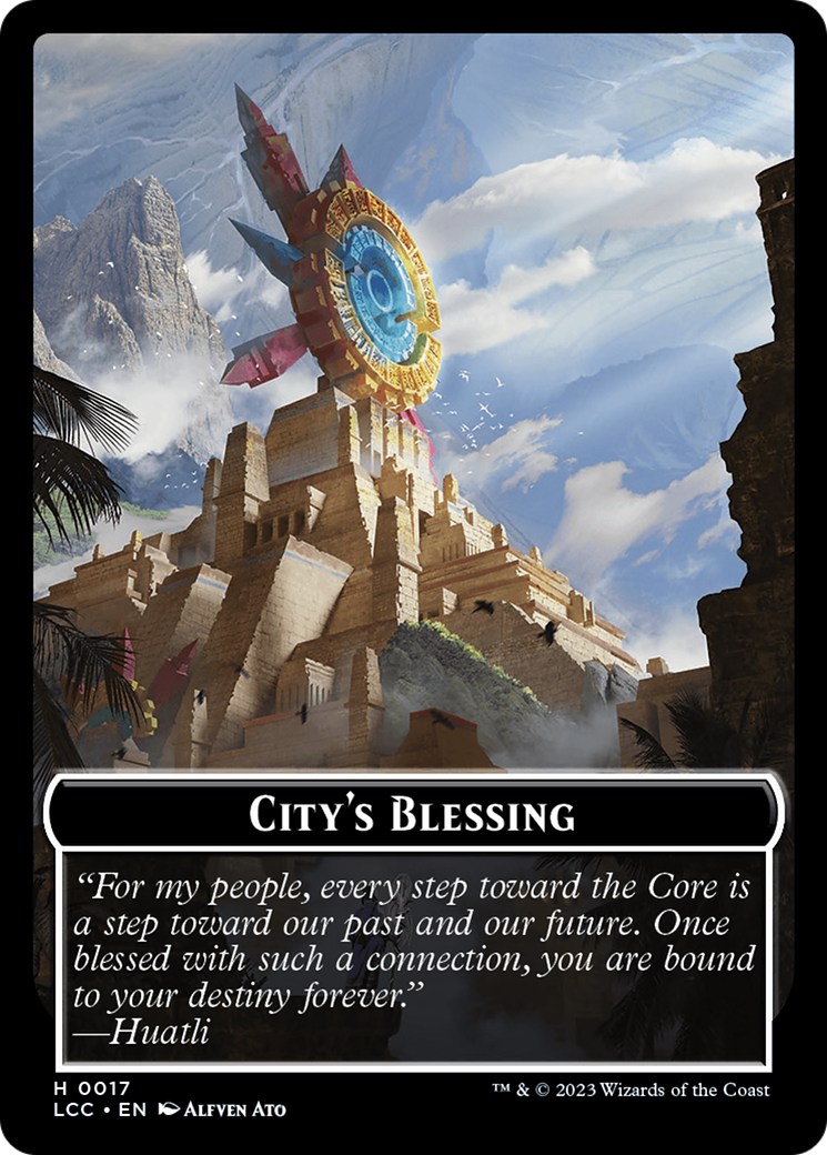 City's Blessing // Dinosaur Double-Sided Token [The Lost Caverns of Ixalan Commander Tokens] | Black Swamp Games