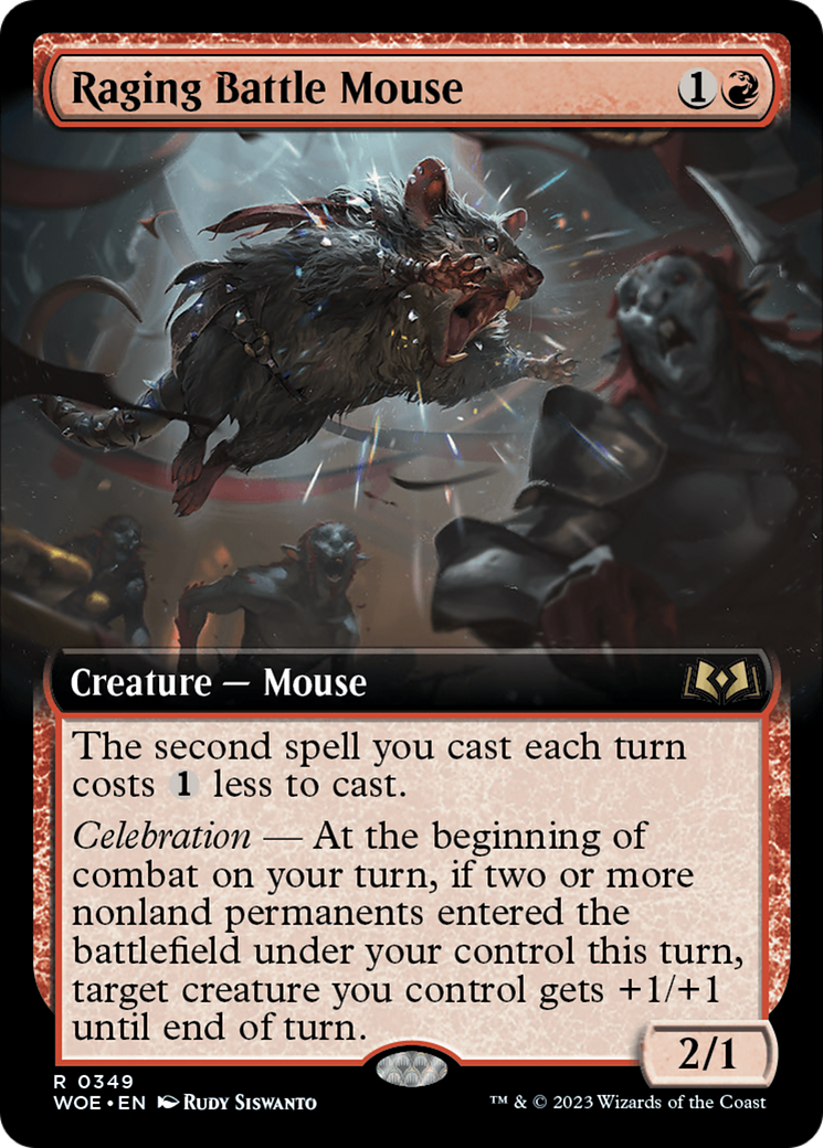 Raging Battle Mouse (Extended Art) [Wilds of Eldraine] | Black Swamp Games