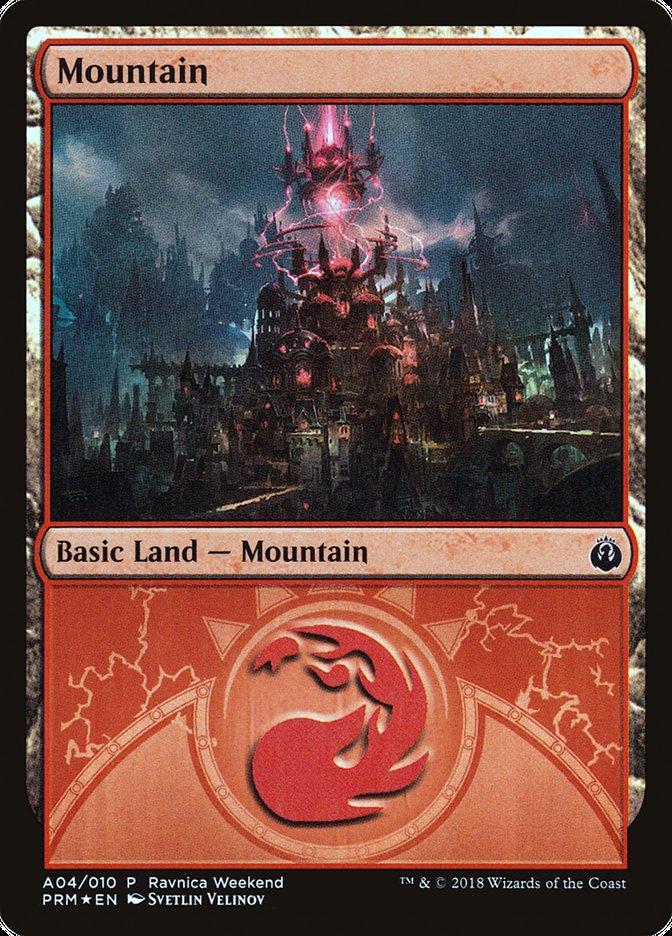 Mountain (A04) [Ravnica Allegiance Ravnica Weekend] | Black Swamp Games