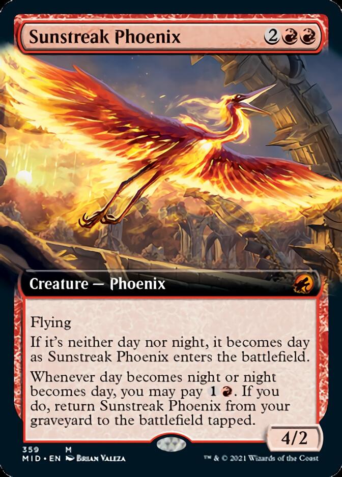Sunstreak Phoenix (Extended Art) [Innistrad: Midnight Hunt] | Black Swamp Games