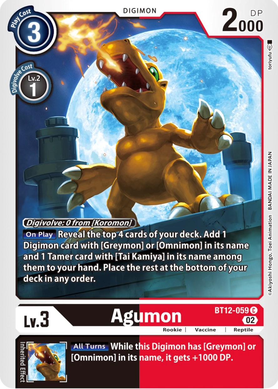 Agumon [BT12-059] [Across Time] | Black Swamp Games