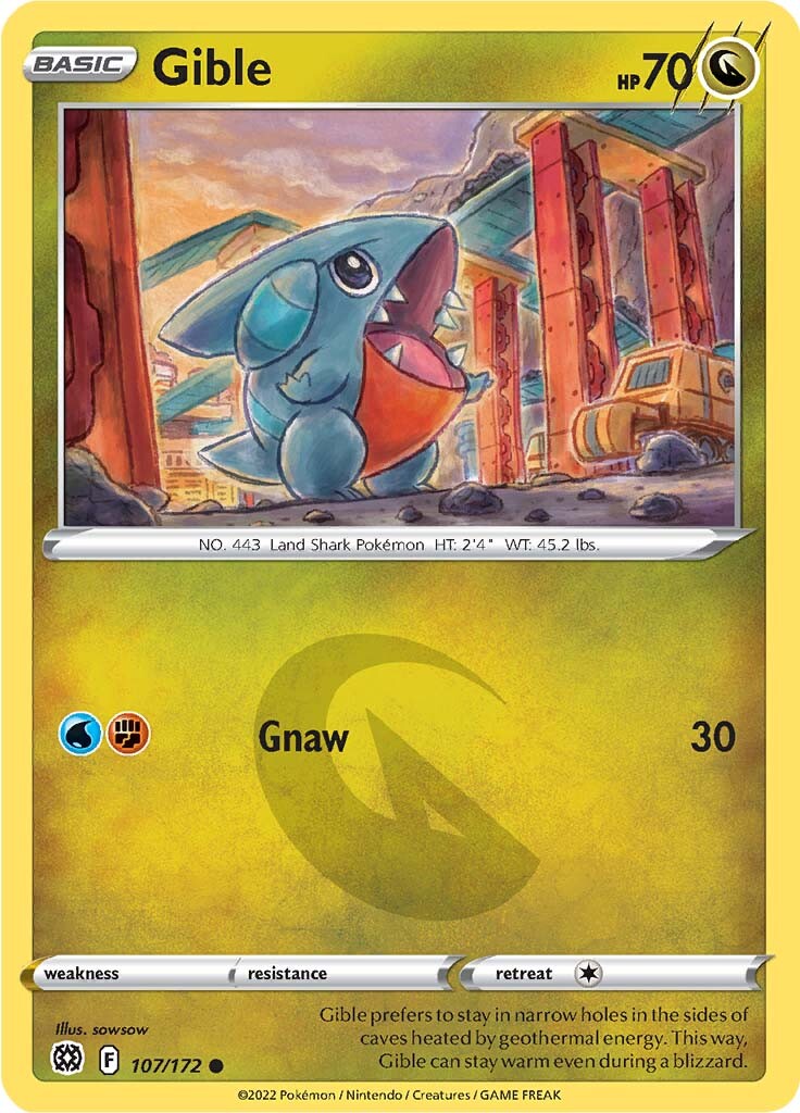 Gible (107/172) [Sword & Shield: Brilliant Stars] | Black Swamp Games